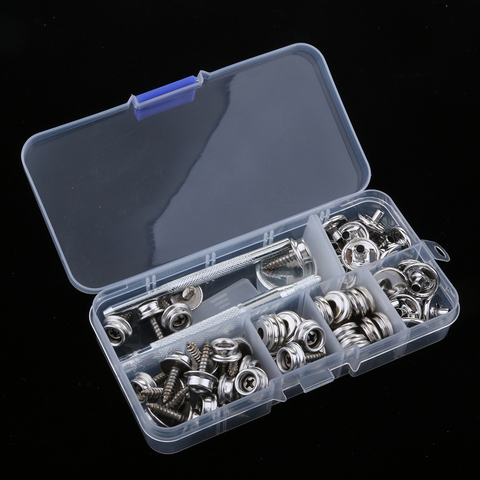 63Pcs Boat Marine Yacht Canvas Snap Cover Button + Socket Fastener 15mm Studs Screw Set ► Photo 1/6