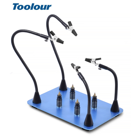 Toolour Soldering Third Hand Magnetic PCB Board Fixed Clip 4pcs Flexible Arms Crocodile clip Welding Station Repairing Tool ► Photo 1/6