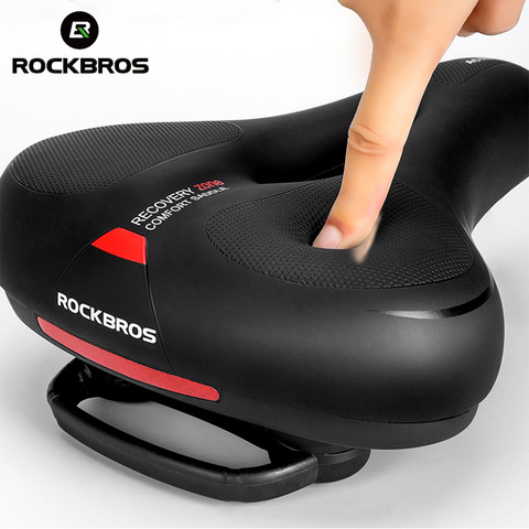 ROCKBROS MTB Bike Bicycle Saddle Rail Hollow Breathable Absorption Rainproof Soft Memory Sponge Casual Road Cycling Seat ► Photo 1/6