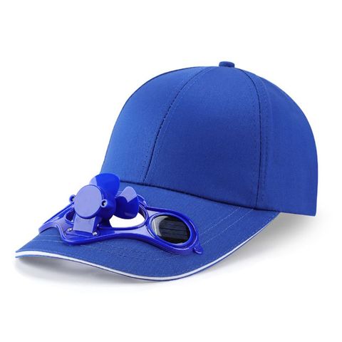 2022 Summer Solar Panel Powered Cooling Fan Baseball Cap Outdoor Peaked Sun Visor Hat ► Photo 1/6