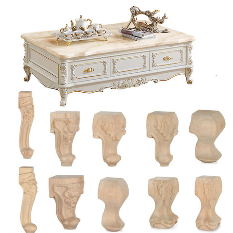 European Style Rubber Wood Carved Furniture Foot Legs Cabinet Seat Feets Vintage Home Decor Decoration Accessories ► Photo 1/6