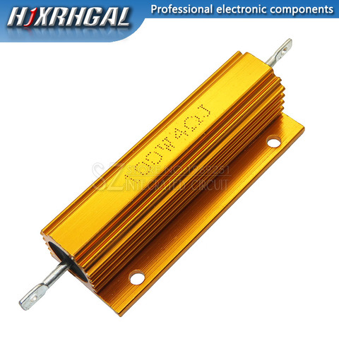 100W Aluminum Power Metal Shell Case Wirewound Resistor 0.01 ~ 100K 0.05 0.1 0.5 1 2 4 6 8 10 20 100 150 200 300 500 1K 10K ohm ► Photo 1/2