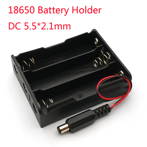 New Power bank 18650 Battery Holder Plastic Battery Holder Storage Box Case for 3 x 18650 With DC5.5 * 2.1mm power plug ► Photo 1/4