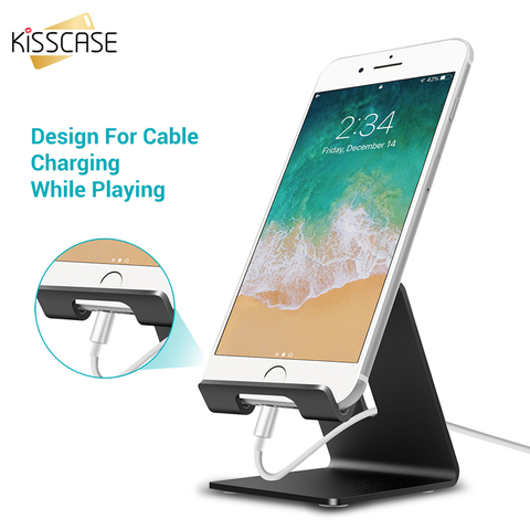 KISSCASE Aluminum Metal Phone Stand Holder For iPhone XS Max XR XS X 8 7 6 Tablet Desk Phone Holder Stand For Smartphone Support ► Photo 1/6