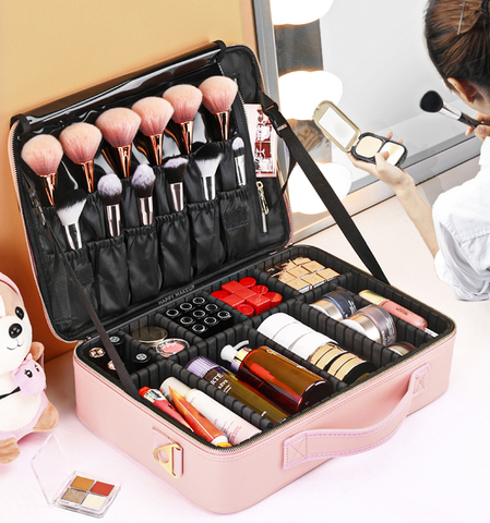 2022 New Makeup Bag Women's Professional Large Capacity Travel Tattoo Kit Cosmetic Case ► Photo 1/6