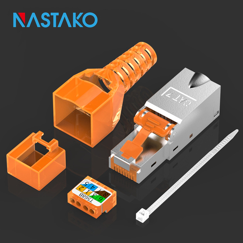 ToolFree Shielded RJ45 Cat7 Cat6A Termination Plug Cat7 Plug Cat7 Connector Modular Toolless 23/24AWG Network Cable ► Photo 1/6