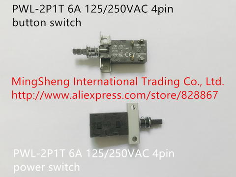 Original new 100% PWL-2P1T 6A 125/250VAC 4pin button switch power switch ► Photo 1/3