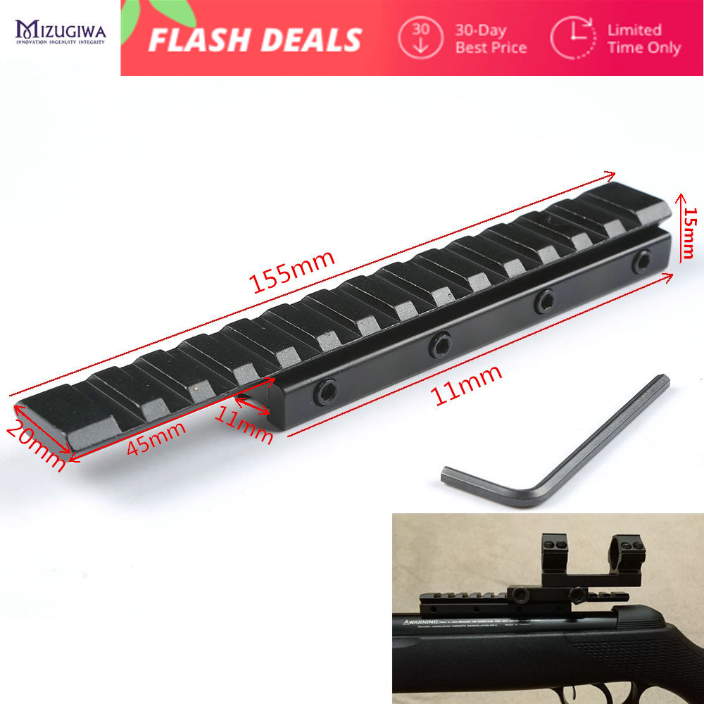 100mm Metal Rifle Extend Base 11mm Dovetail to 20mm Picatinny Rail Adapter Mount 