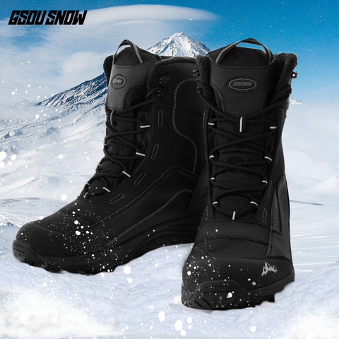 Winter New Ski Boots Men Waterproof Shock Fleece Lining Warm Snowboard Boots Waterproof Non-slip Middle Tube Ski Shoes ► Photo 1/3