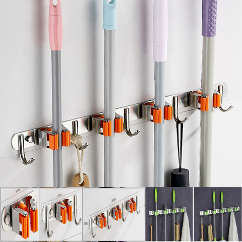 Broom Hanger Mop and Broom Holder Broom Organizer Grip Clips Wall Mounted Garden Storage Rack with Screws ► Photo 1/6