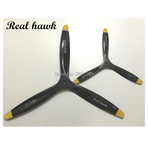 3 Blade 11x6/11x7/11x8 CCW or CW Black Wooden Propeller For Scale RC Gas Airplane Model ► Photo 1/4