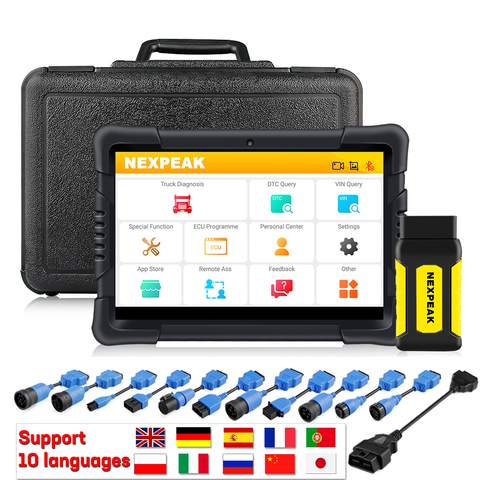 NEXPEAK K2 Heavy Duty Truck Diagnostic Scanner Engine ABS Airbag DPF Odometer Adjustment Full System Truck Diesel OBD Diagnostic ► Photo 1/6