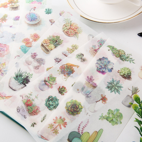 6 Sheets Cute Animals Floral Stickers Journal Decorative Stationery Stickers Scrapbooking DIY Diary Lable Scrapbooking Material ► Photo 1/5