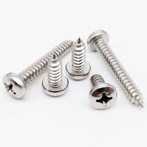 10/50pcs M3.5 M3.9 M4.2 M4.8 M5.5 M6.3 A2-70 304 stainless steel Cross Phillips Pan Round Head Self tapping Furniture Wood Screw ► Photo 1/6