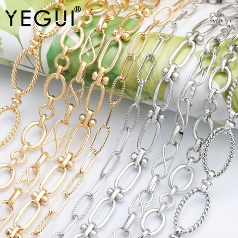 YEGUI C169,diy chain,18k gold plated,0.3microns,copper metal,rhodium plated,charms,jewelry making,diy bracelet necklace,1m/lot ► Photo 1/6