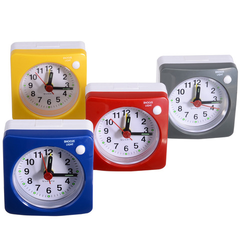 New Portable Silent Non Ticking Plastic Alarm Clock Student Travel Desk Beside LED Light Sweep Alarm Clock with Snooze Function ► Photo 1/6