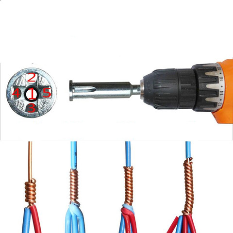 Magical Electrician Automatic Twisting Wire Stripping Doubling Machine 2~5 Hole Quick Connector electric auxiliary tool ► Photo 1/6