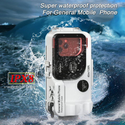 Universal Bluetooth Underwater Waterproof Diving Phone Case Cover For Under 6.5'' Android HUAWEI IPhone XIAOMI SAMSUNG 40M/130FT ► Photo 1/6