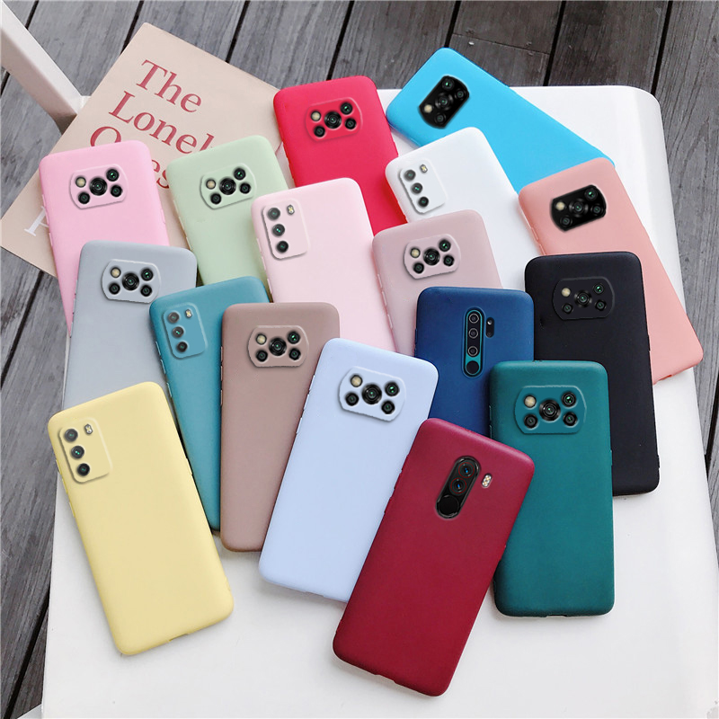 Candy Color Frosted Silicone Phone Case For Xiaomi Poco X3 Nfc F2