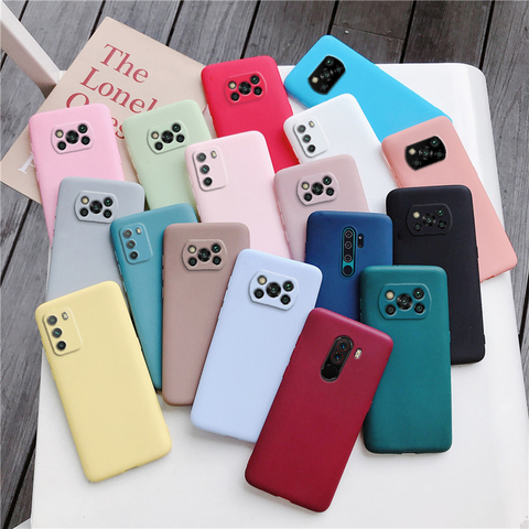 Candy Color Frosted Silicone Phone Case For Xiaomi Poco X3 Nfc F2 M2 Pro X2 Pocophone F1 global Matte Soft Tpu Back Cover Cases ► Photo 1/6