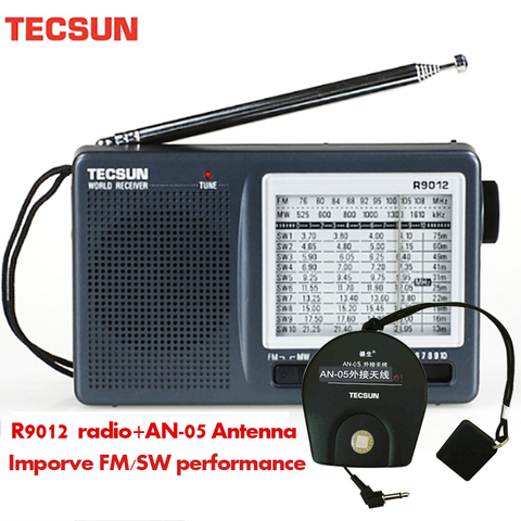 TECSUN R-9012 AM/FM/SW 12 Bands Shortwave Radio Portable Receiver with  AN-05 External Antenna Multiband Radio Receiver ► Photo 1/6