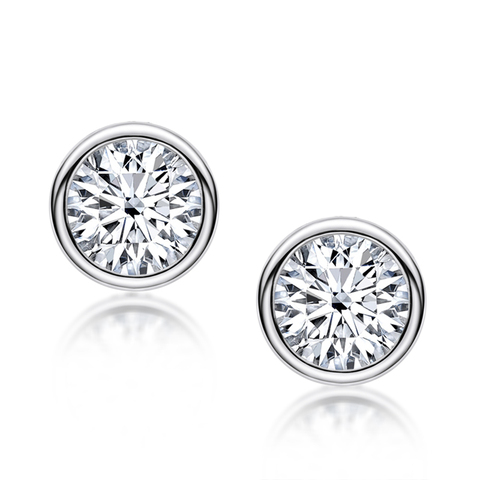 LESF 925 Silver White Yellow Color Stud Earrings Luxury Sona Diamond Design Ear Buckle Earrings Women Jewelry ► Photo 1/6