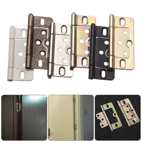 2Pcs 3 Inch Iron Flush Door Hinges Large Cabinet Cupboard Furniture Hardware Accessories Cafe Spring Door Hinge 76 * 35 * 1.8mm ► Photo 1/6