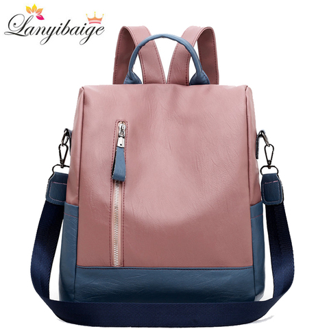 2022 New women backpack high quality leather backpack anti-theft travel backpack multifunction shoulder bags school bags mochila ► Photo 1/6