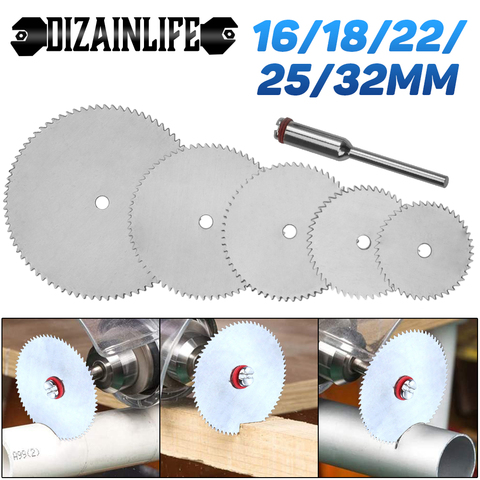 6/11Pcs Stainless Steel Slice Metal Mini Hss Circular Saw Blade Set Cutting Disc for Rotary Tool Wood Cutter Disc with Mandrel ► Photo 1/6