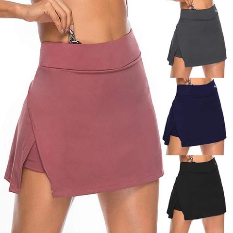 Fake Two-Piece Hakama Skirt Women's Solid Active Performance Skort Lightweight подол for Running Tennis Golf Sports Mini Skirt ► Photo 1/6