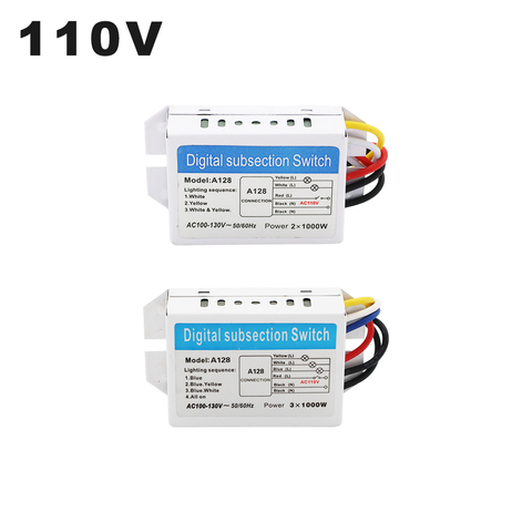 AC110V 2/3 Roads Independence Control Section Switch 2 Ways Digital Subsection Switch 3 Ways Piecewise Switch For Ceiling Light ► Photo 1/5