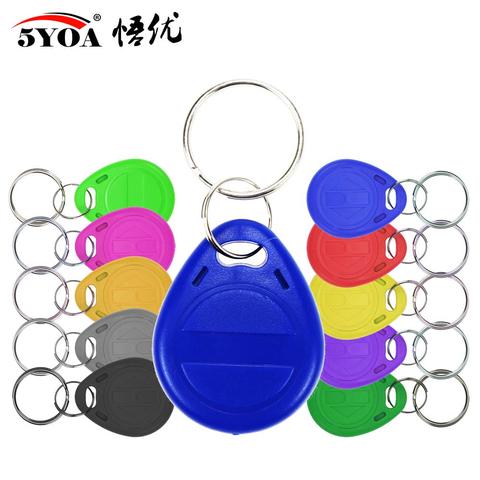 50pcs/lot EM4305 T5577 125khz Copy Rewritable Writable Rewrite keyfobs RFID Tag Key Ring Card Proximity Token Badge Duplicate ► Photo 1/6