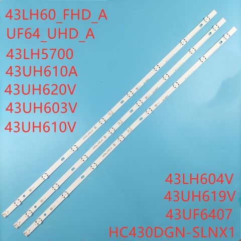 3pcs x 43 inch LED Backlight for LG 43uh619v 43UH610V 43UH6030 UF64 UHD_A 43LH5700 43LH60FHD HC430DGG-SLNX1 43UF6400 43LG61CH ► Photo 1/5