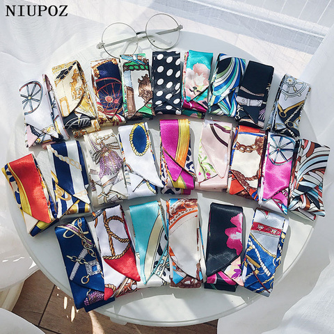 100 colors Emulation Silk Leopard Small Bag Handle headband Scarf Women Fashion Luxury Brand Hair Tie Ribbon Scarf ► Photo 1/5