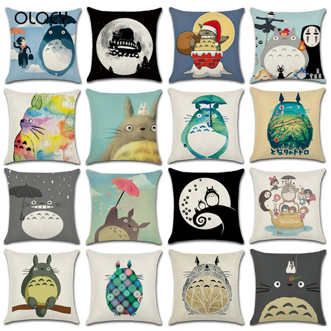 Cute Cartoon My Neighbor Totoro Cushion Cover My Neighbor Totoro Polyester Throw Pillowcase Comfortable Cushion Cover 45X45CM ► Photo 1/6