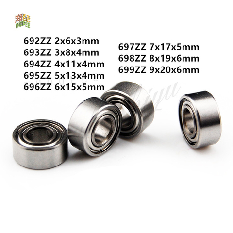 5-10pcs 692ZZ 693ZZ 694ZZ 695ZZ 696ZZ 697ZZ 698ZZ 699ZZ Mini Bearing Metal Sealed Miniature Bearing Ball Bearings ► Photo 1/2