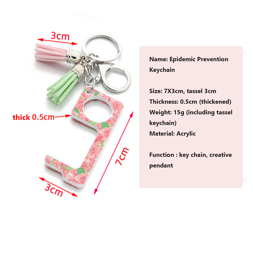 Buy Online 1pcs No Touch Door Opener Keychain Antimicrobial Edc Safe Door Handle Acrylic Keyring Portable Elevator Tool Alitools