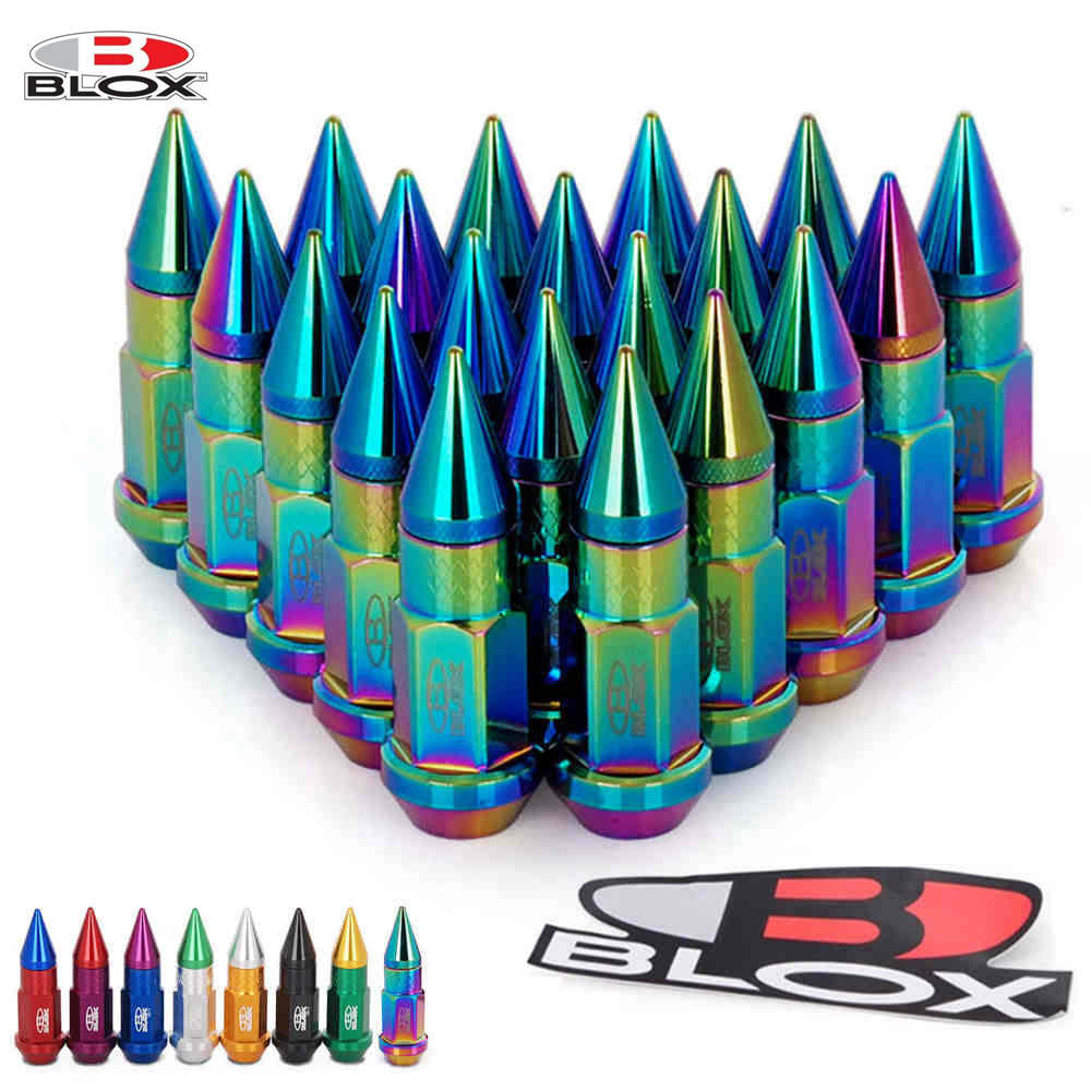 20PC Blox Jdm Style Aluminum Extended Tuner Wheel Lug Nuts With Spike For Wheels 