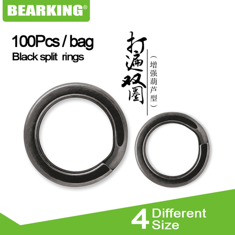 201 bearking 100Pcs  black color split ring Fishing Connector  Brand Fish Hooks hot model lure, hot model ► Photo 1/2