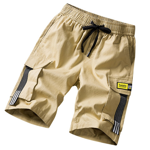 Streetwear Shorts Black 2022 Summer Fashion Cotton Side Pockets Breeches Bermuda Male Elastic Waist Band Casual Cargo Shorts Men ► Photo 1/6
