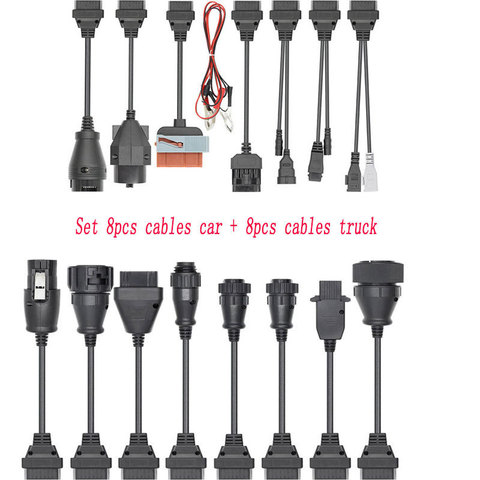 16pcs Full Set OBD OBD2 Car cables Truck Cables Car Cables of Car for tcs cdp WOW Parts Car CaBD II scanner cable ► Photo 1/6