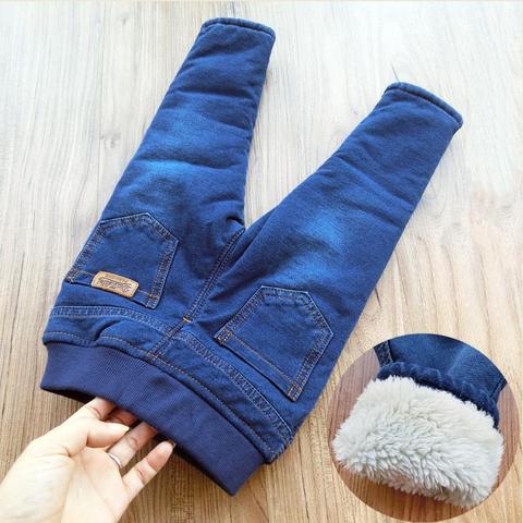 2022 New Baby Boys Clothing  High Quality Thicken Winter Warm Cashmere Jeans  Boys Wild Little Feet Pants children Jeans 1-9Y ► Photo 1/6