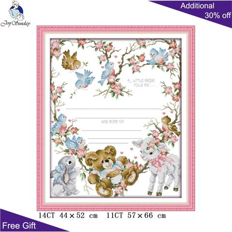 Joy Sunday Birth Baby Cross Stitch K907(3) 14CT 11CT Counted and Stamped Birth Baby Cross Stitch Printed Embroidery Home Decor ► Photo 1/6