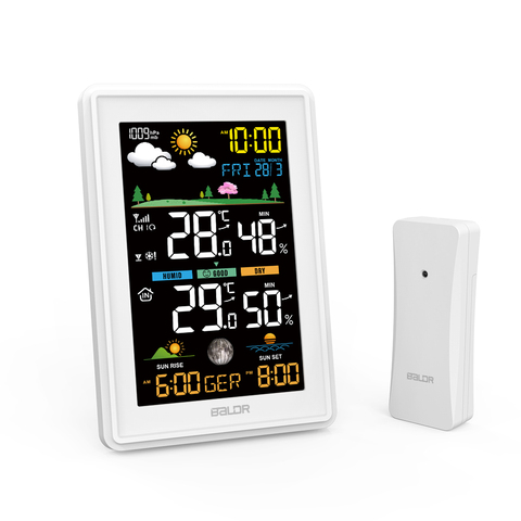 Baldr Weather Station Wireless Outdoor hygrometer Digital Thermometer mmHg Barometer Hygrometer Alarm Weather Forecast ► Photo 1/6