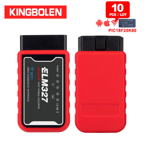 10pcs/Lot ELM327 WiFi/Bluetooth V1.5 PIC18F25K80 Chip OBDII Diagnostic Tool IPhone/Android/PC ELM 327 V 1.5 ICAR2 Code Reader ► Photo 1/6