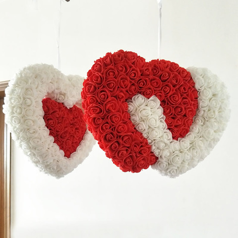 new product roses artificial flower wall wedding decoration rose flower Heart-shaped pendant ► Photo 1/3