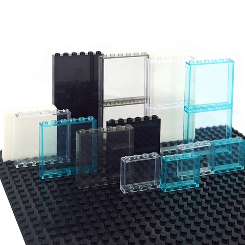 Window Frame City Building Blocks 1x6 1x4 Glass Transparent Panel House Parts Wall MOC Bricks Construction Toys Compatible 59350 ► Photo 1/6