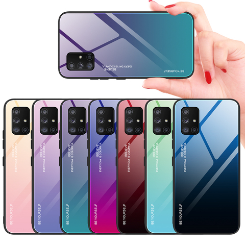 Gradient Glass Case For Samsung Galaxy A51 A71 5G Fitted Case A515 A516 A715 A716 Protective Shell A 51 71 5G Cover Coque Case ► Photo 1/6