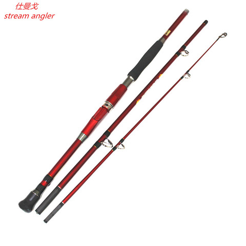 marine boat fishing rod carbon material jigging rod 3 section 1.8m 2.1 2.4m superhard ocean fishing at sea catfish rod ► Photo 1/6