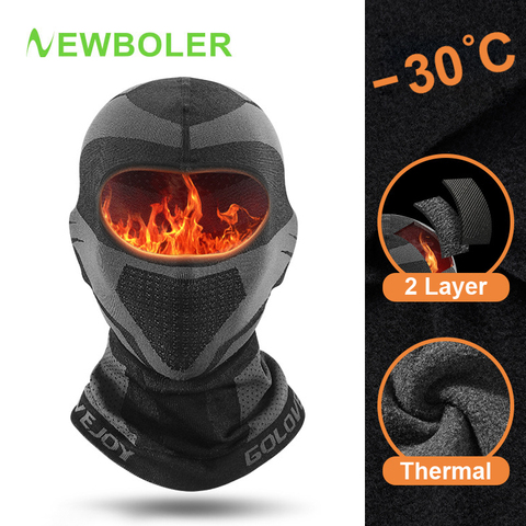 NEWBOLER Winter Thermal Cycling Face Mask Balaclava Head Cover Ski Bicycle Motocycle Windproof Soft Warm MTB Bike Hat Headwear ► Photo 1/6